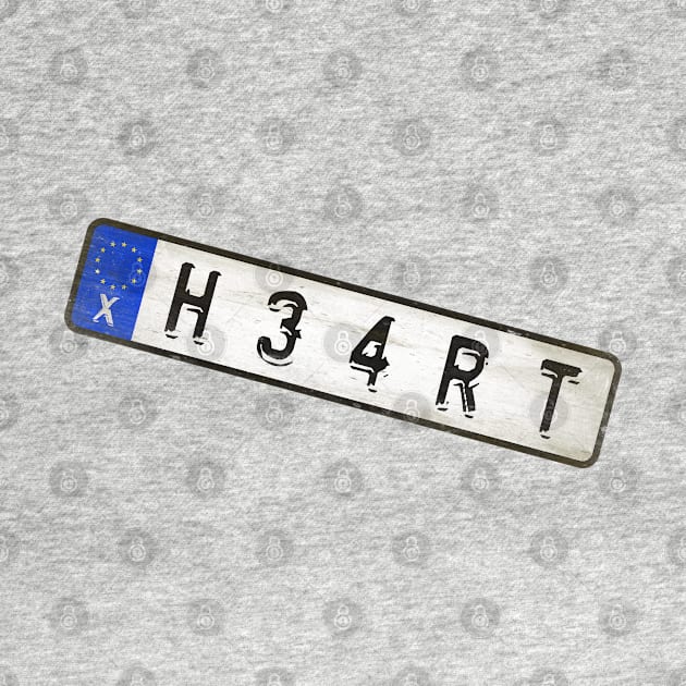 H34RT Car license plates by Girladies Artshop